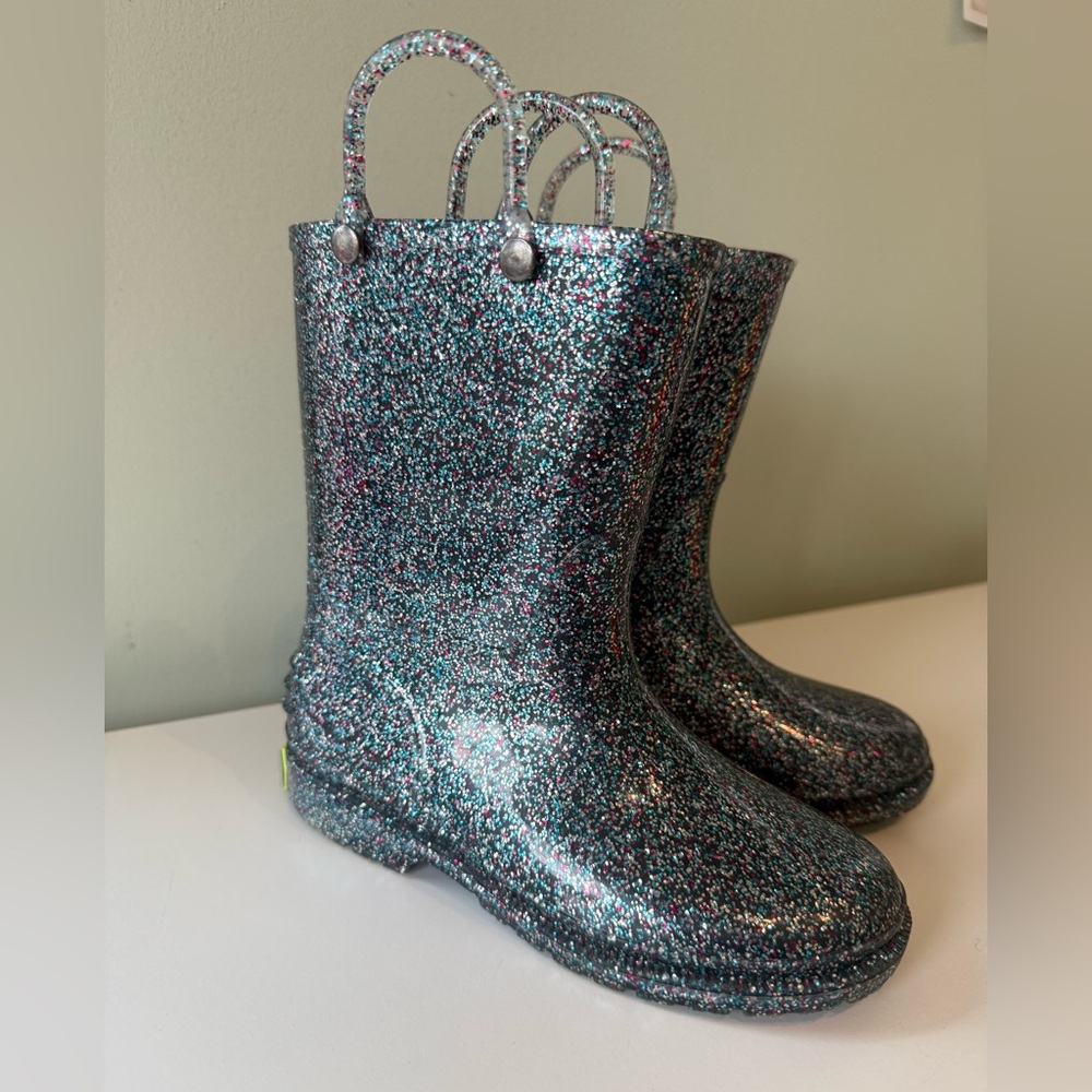 Wester Chief Girls Glitter Waterproof Rain Boot size 13 EUC